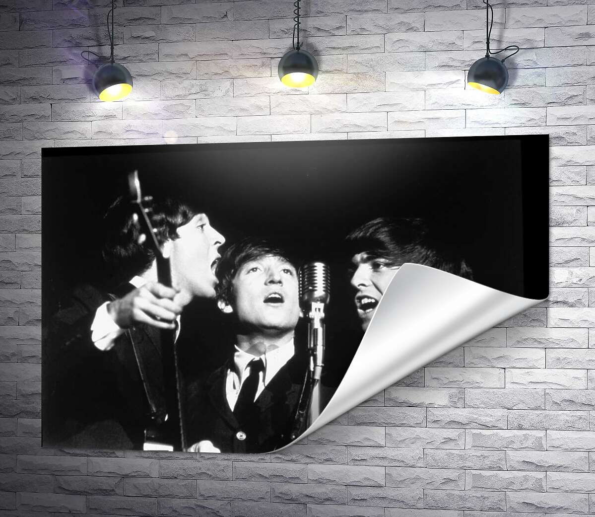 печать Архивная фотография выступления группы Beatles
