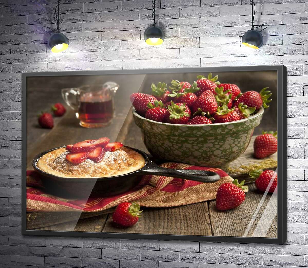 постер Нежный ягодный десерт и свежая клубника