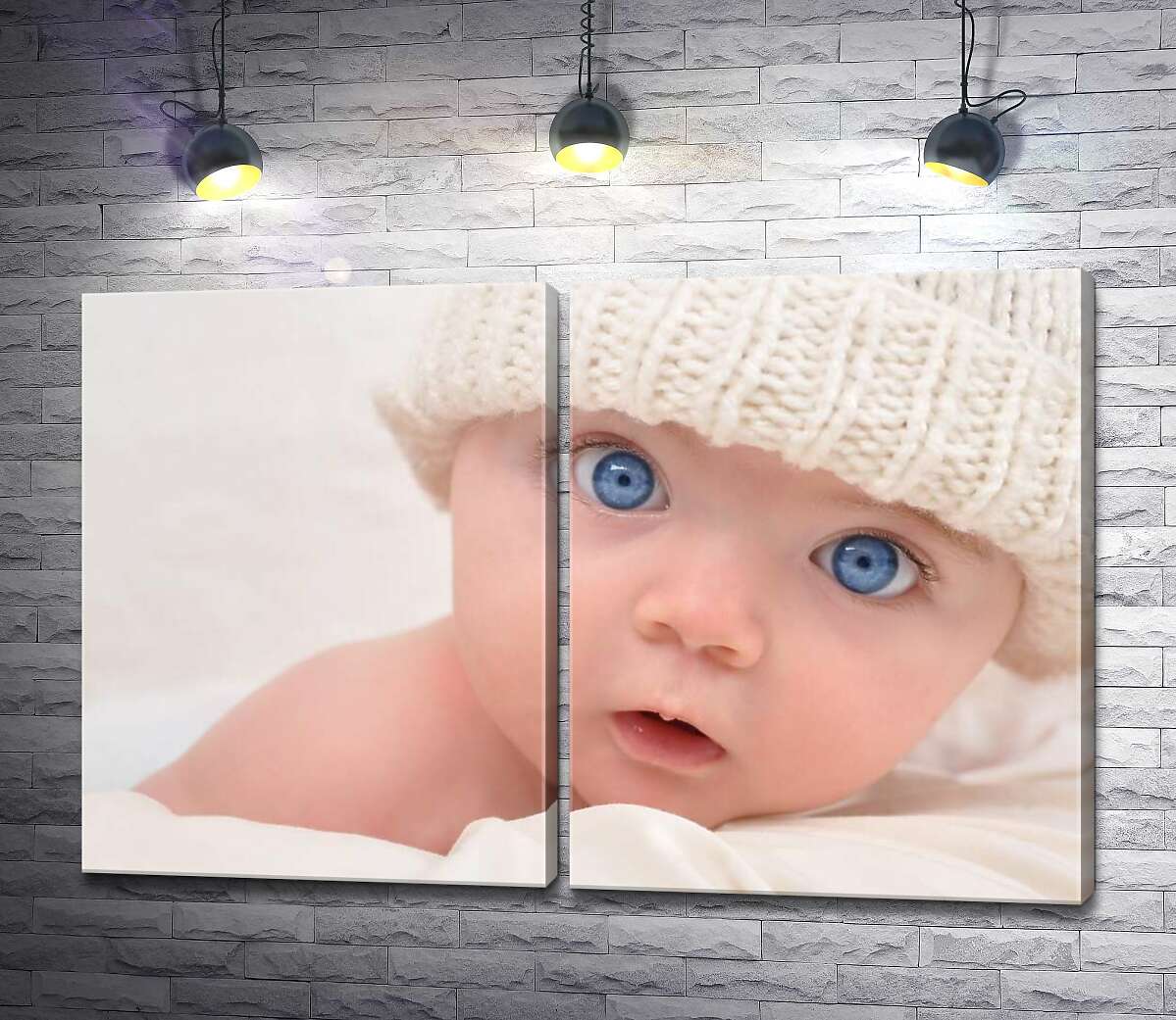 модульная картина Чистый взгляд голубых глаз ребенка