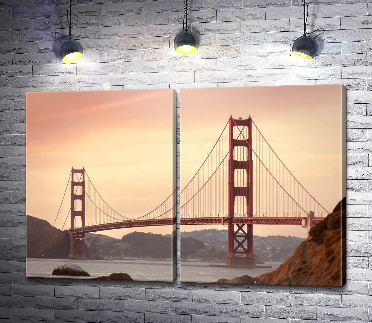 модульна картина Західне небо над мостом Золоті ворота в Сан-Франциско