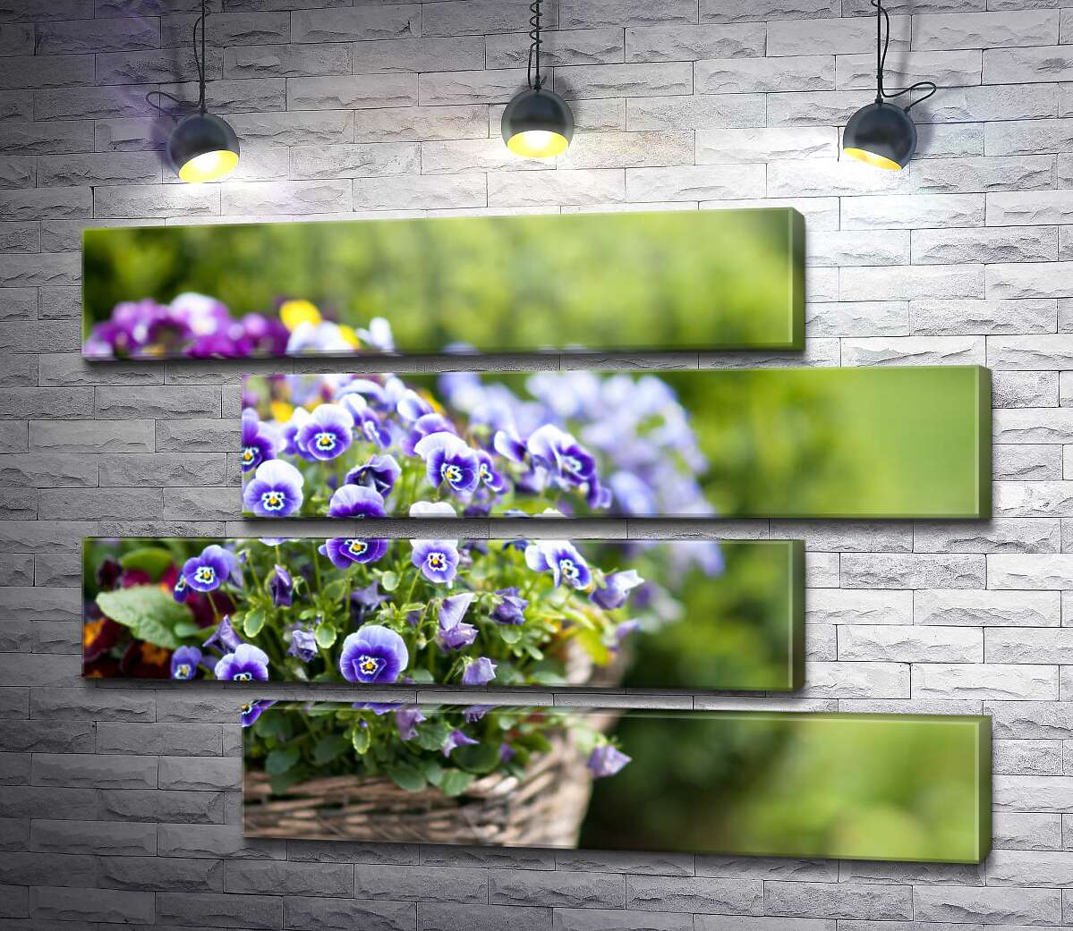 модульна картина Зацікавлені братки в плетеному кошику (Модуль №23)