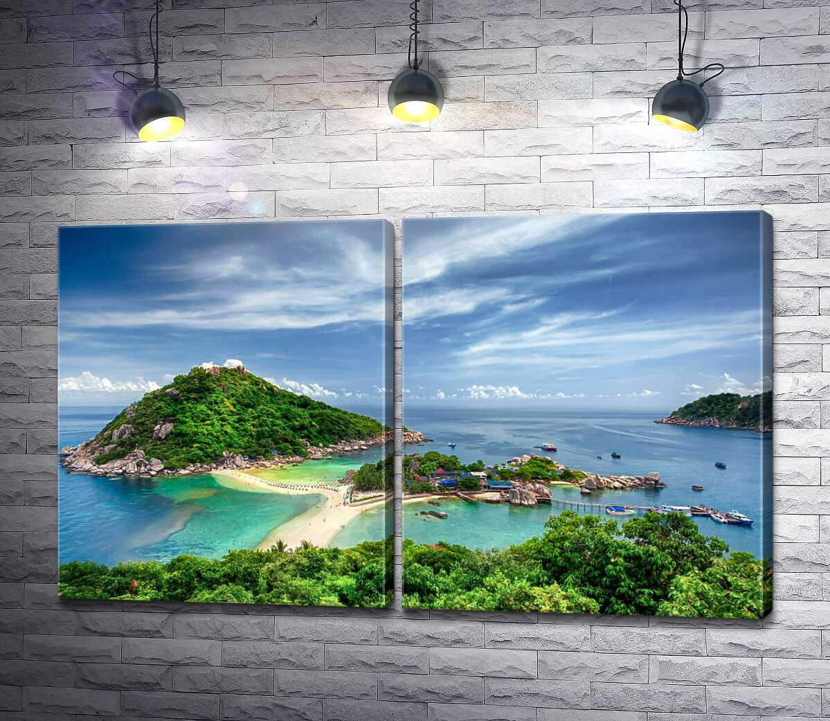модульна картина Зелений острів Нанг Юань омиває океан