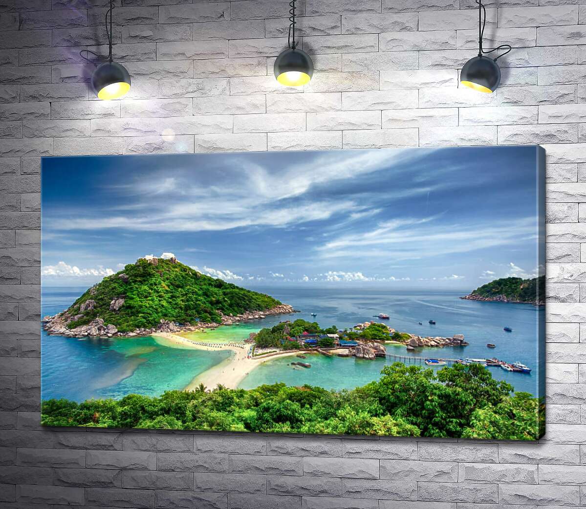 картина Зелений острів Нанг Юань омиває океан