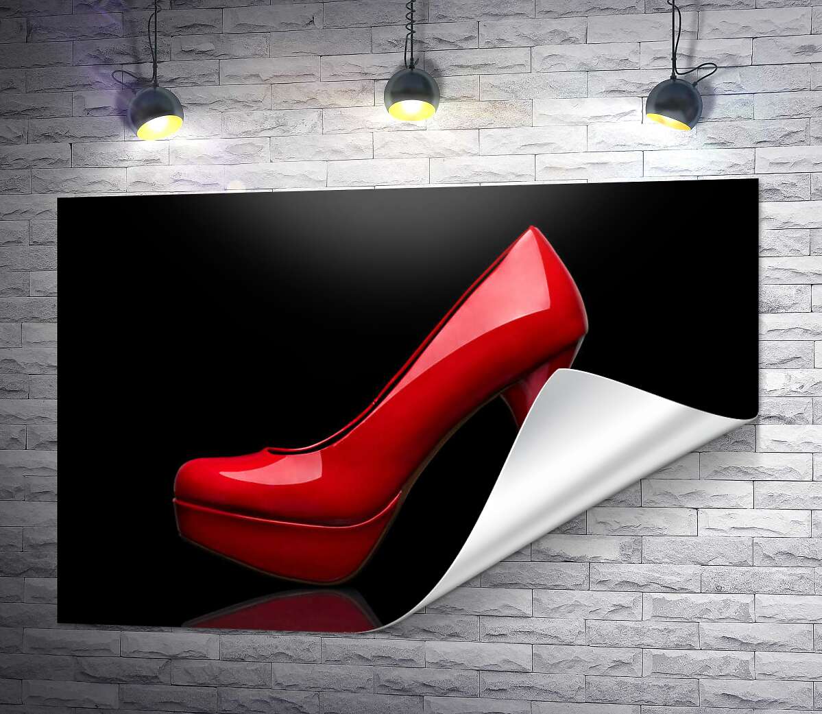 друк Червоні жіночі туфлі на шпильці