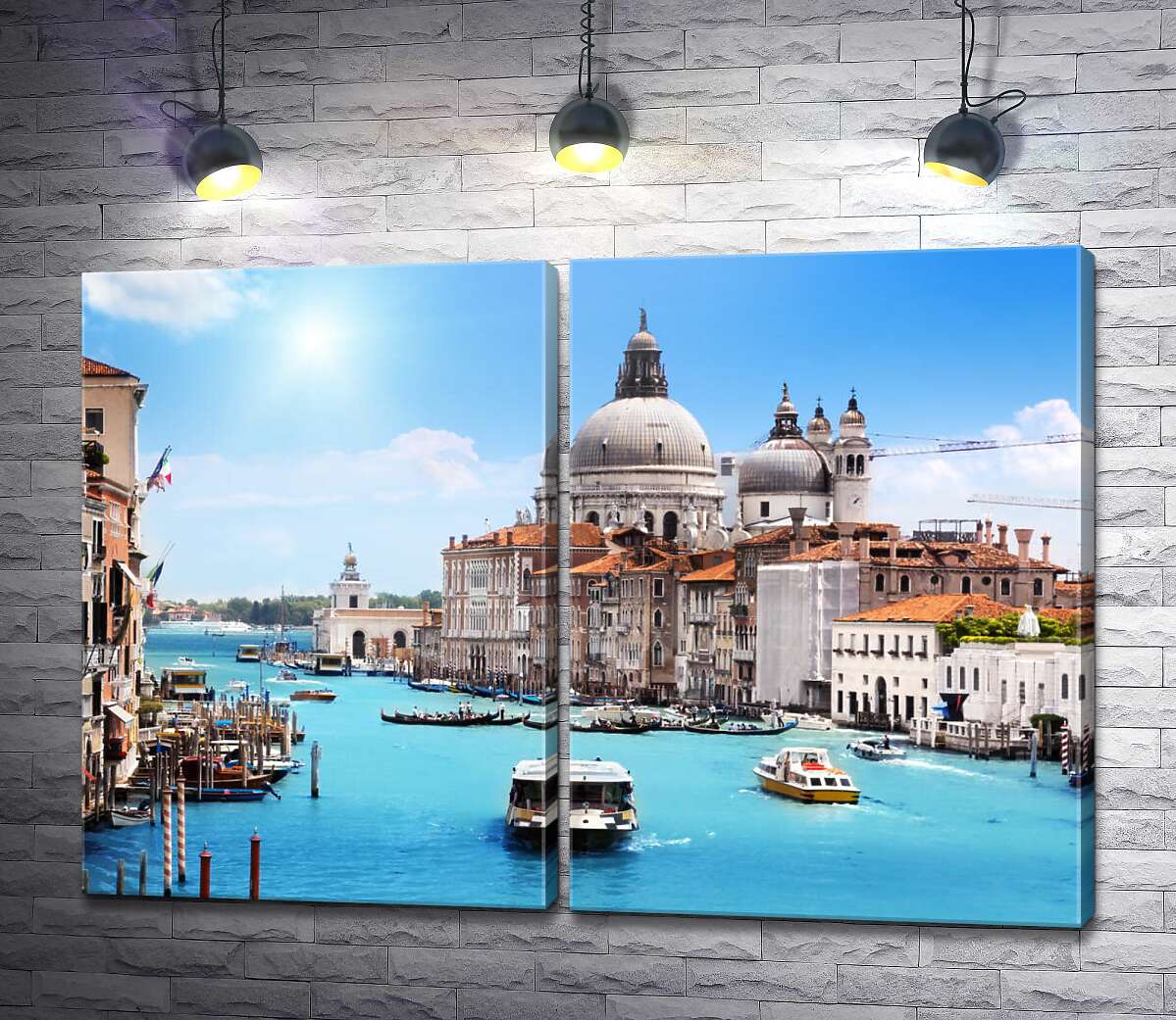 модульна картина Вид на Гранд-канал з човнами, Венеція