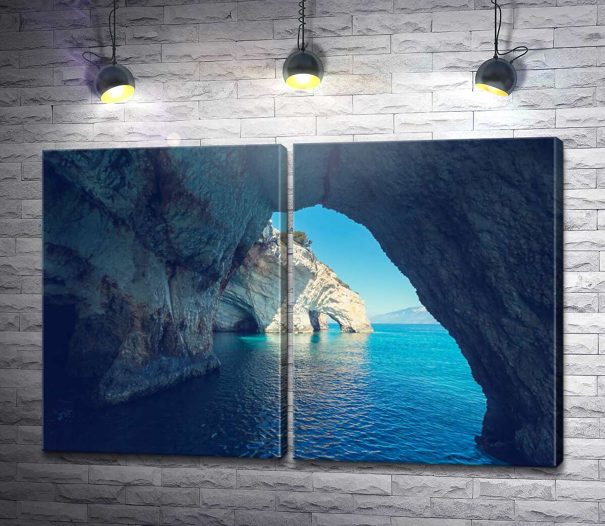 модульна картина Таємничі морські печери Греції