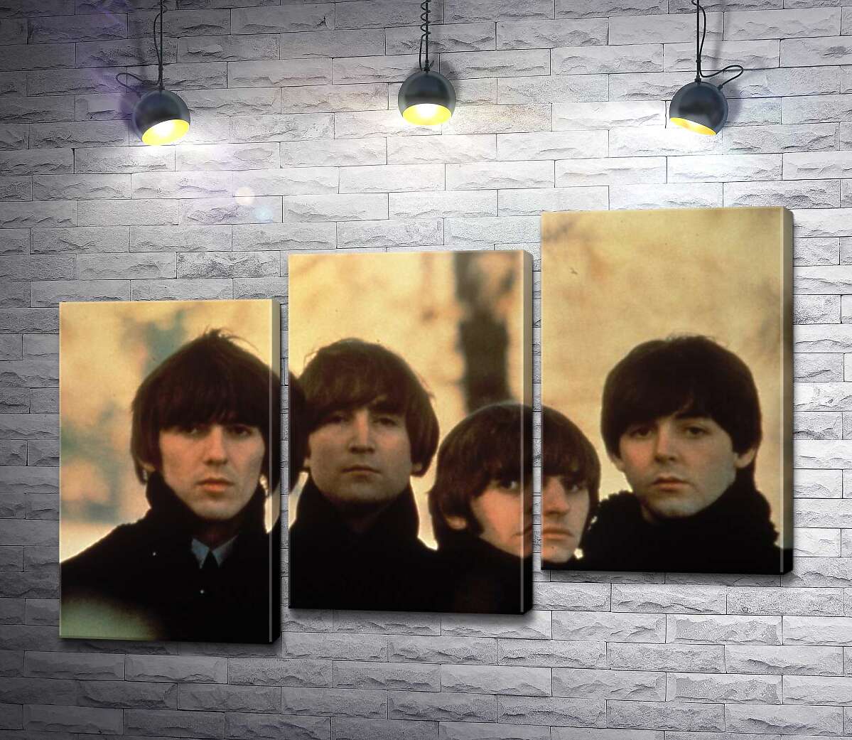 модульная картина Архивная фотография группы Beatles на улице (Модуль №14)