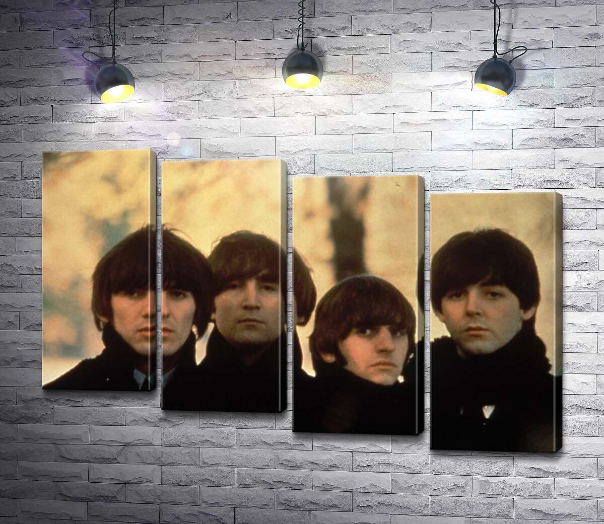 модульна картина Архівна фотографія групи Beatles на вулиці (Модуль №19)