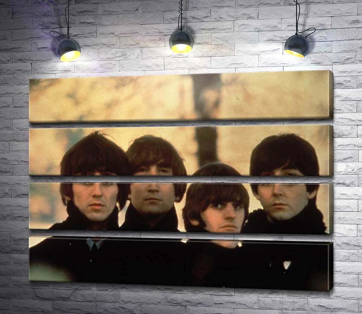 модульна картина Архівна фотографія групи Beatles на вулиці (Модуль №22)
