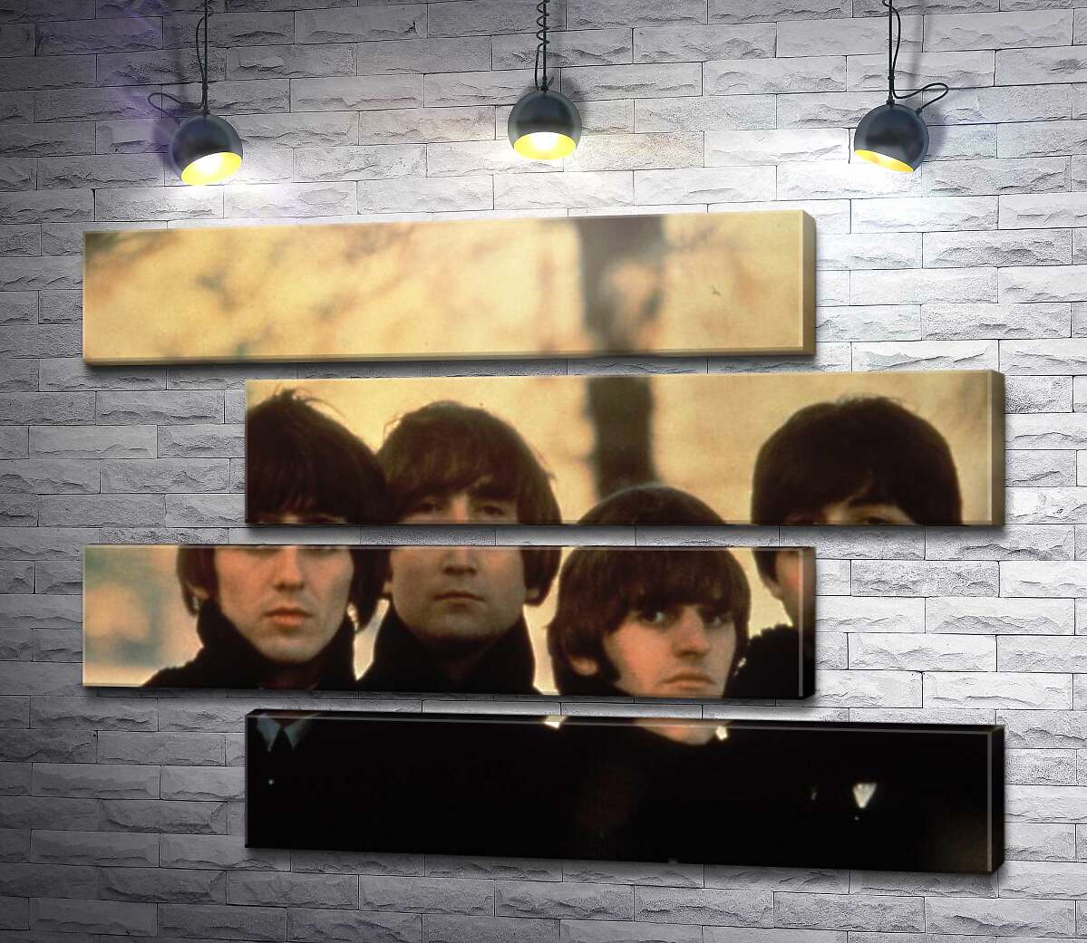модульная картина Архивная фотография группы Beatles на улице (Модуль №23)