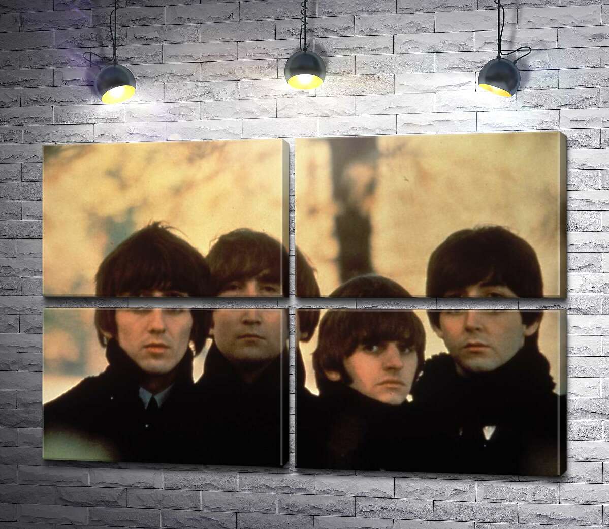 модульна картина Архівна фотографія групи Beatles на вулиці (Модуль №25)