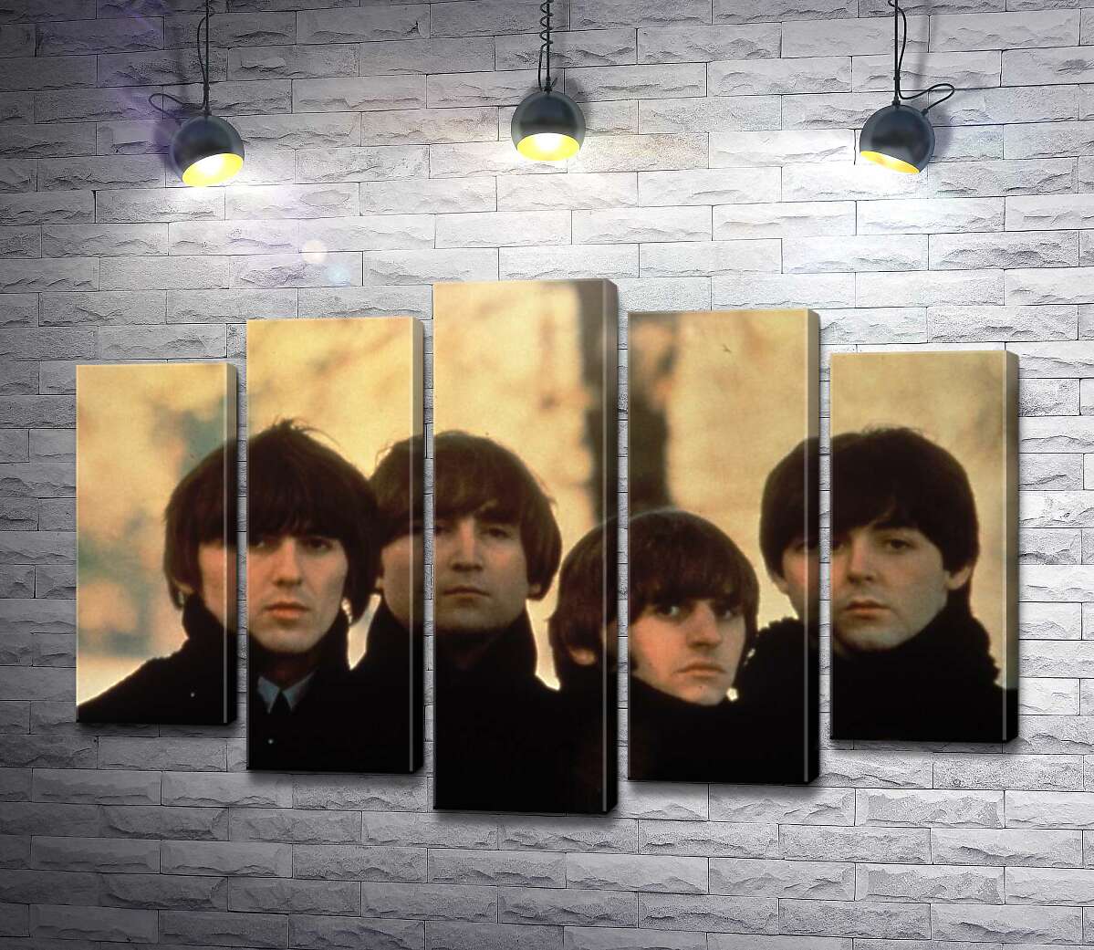 модульна картина Архівна фотографія групи Beatles на вулиці (Модуль №4)