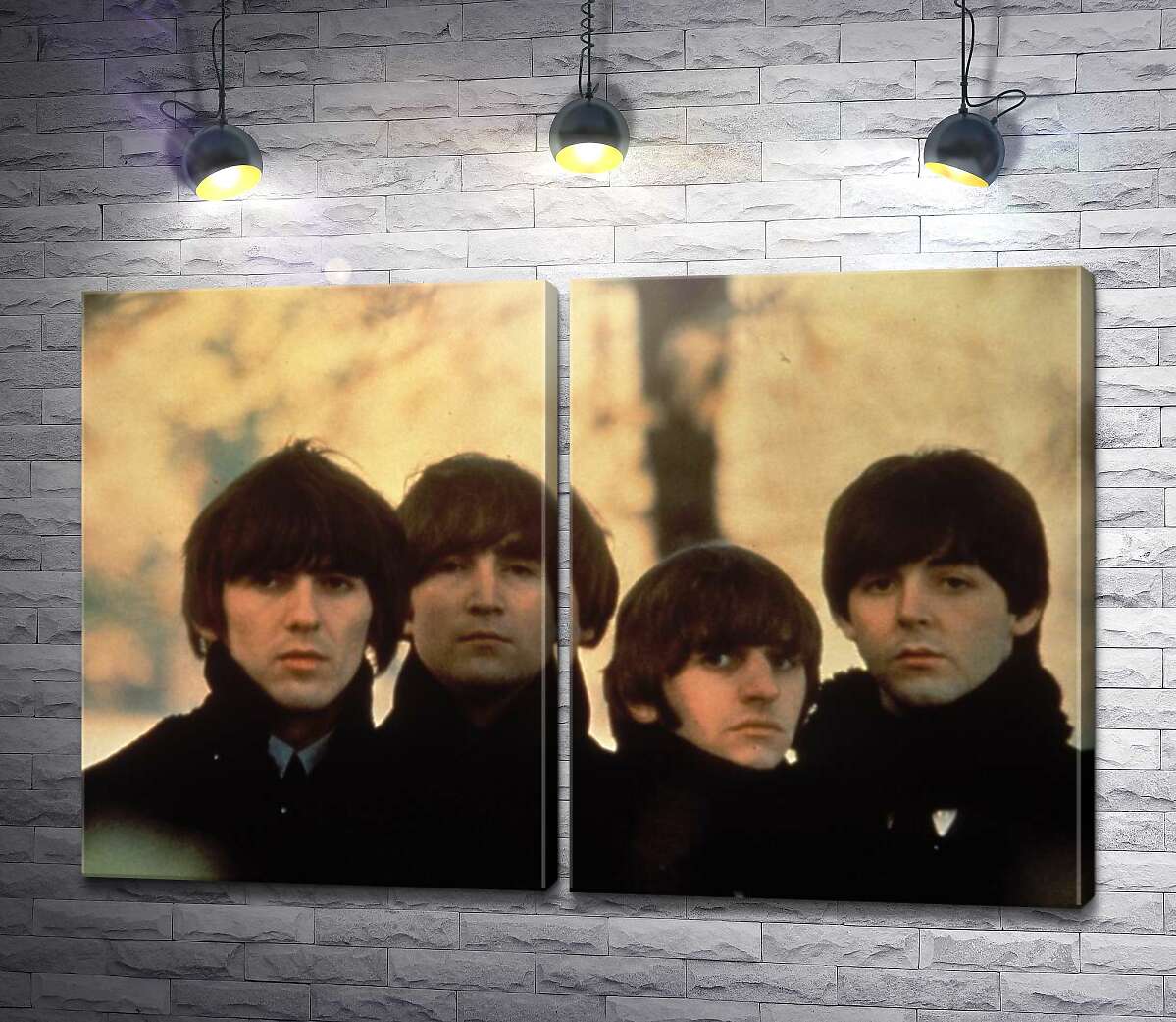 модульна картина Архівна фотографія групи Beatles на вулиці