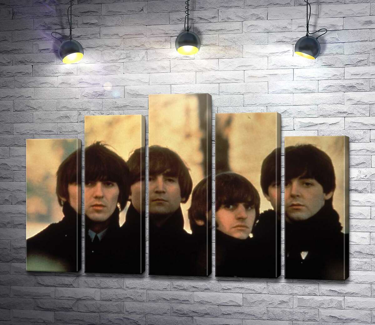 модульная картина Архивная фотография группы Beatles на улице (Модуль №29)