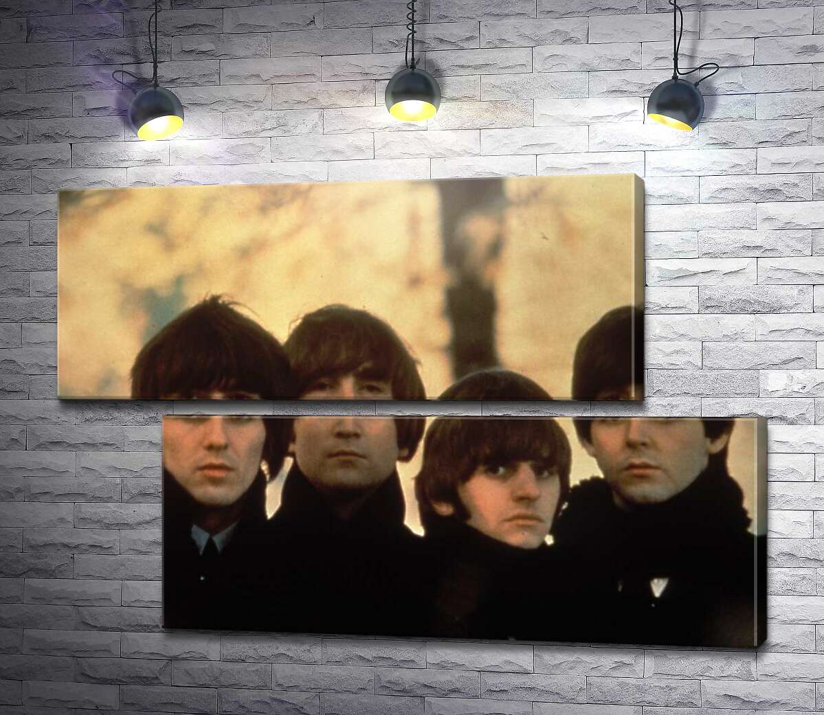 модульная картина Архивная фотография группы Beatles на улице (Модуль №8)