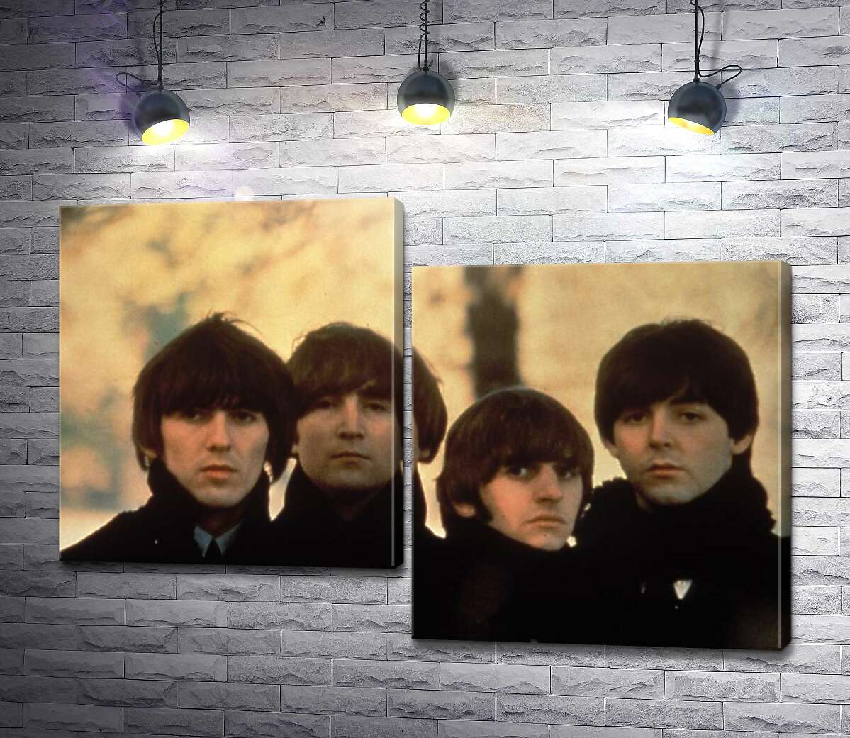 модульная картина Архивная фотография группы Beatles на улице (Модуль №9)
