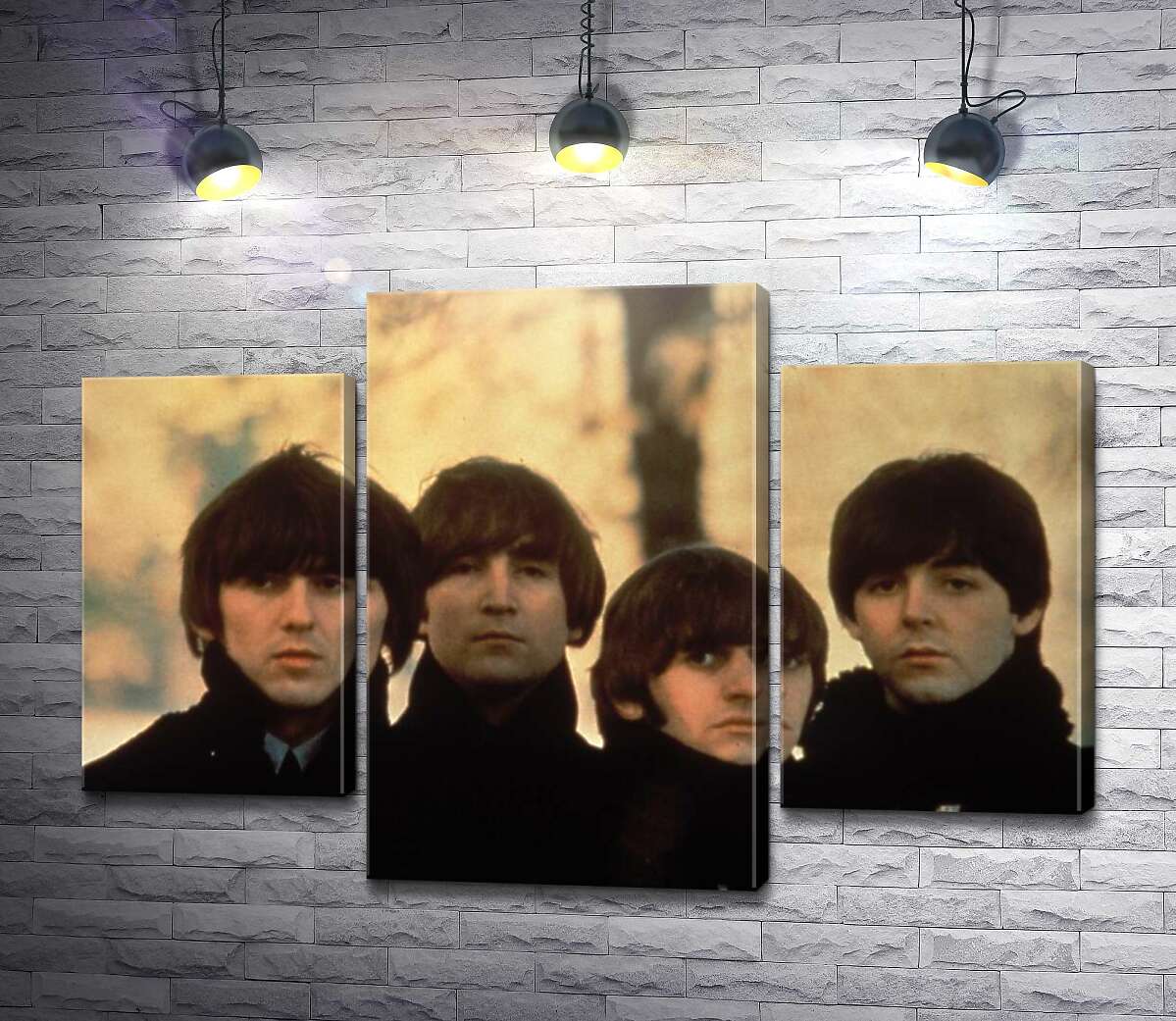 модульна картина Архівна фотографія групи Beatles на вулиці (Модуль №10)