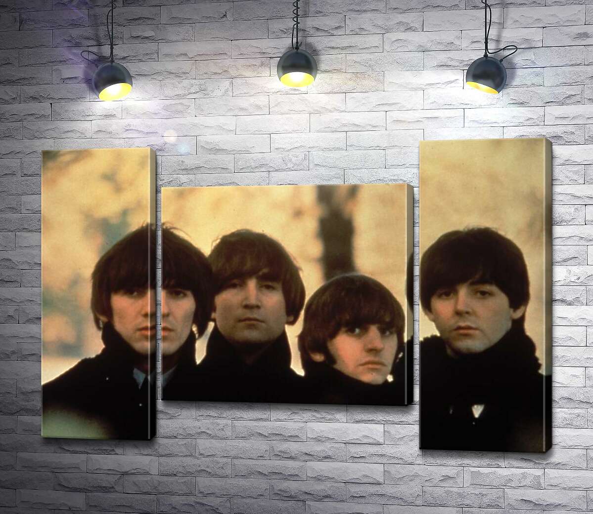 модульна картина Архівна фотографія групи Beatles на вулиці (Модуль №11)