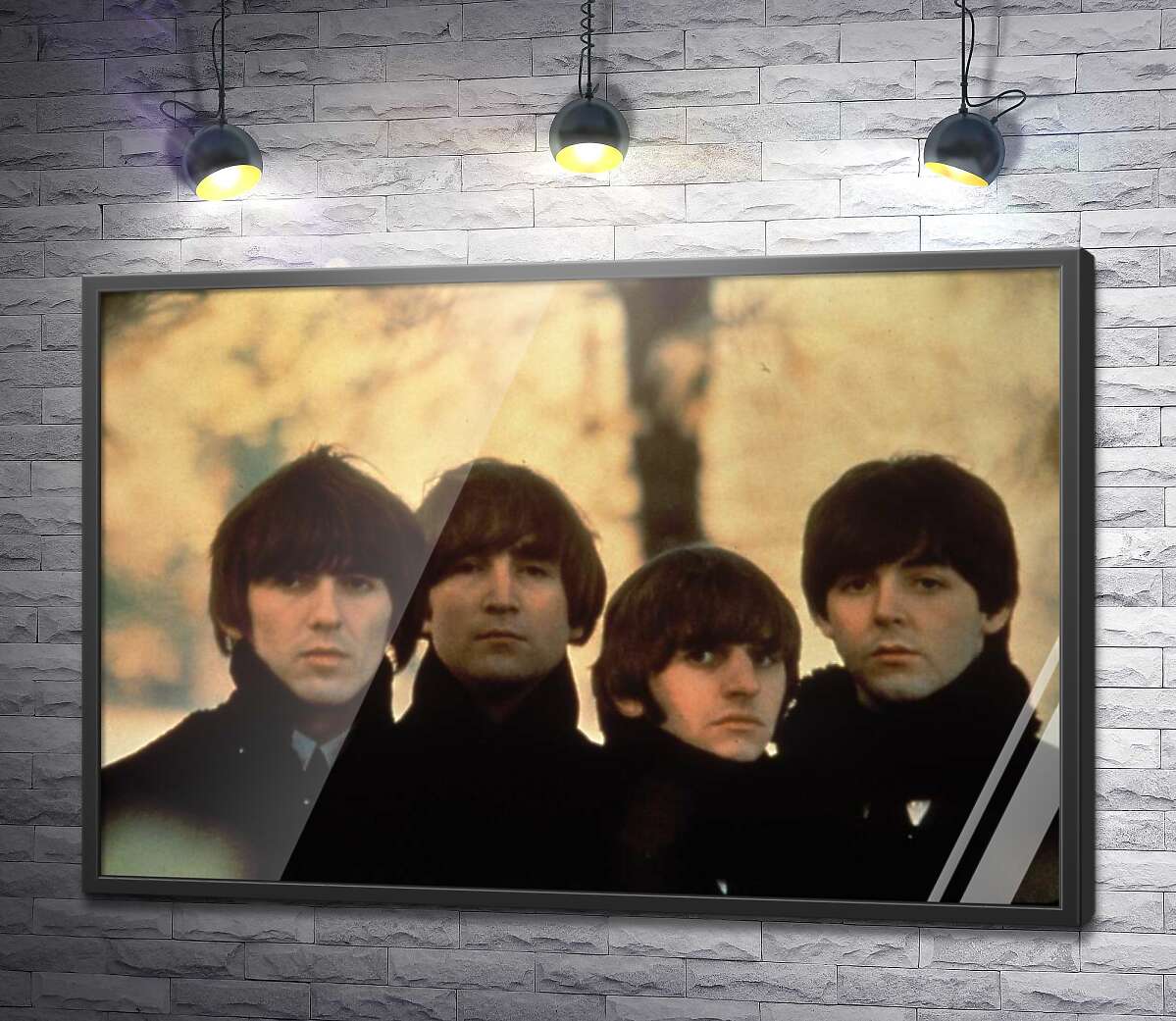 постер Архівна фотографія групи Beatles на вулиці