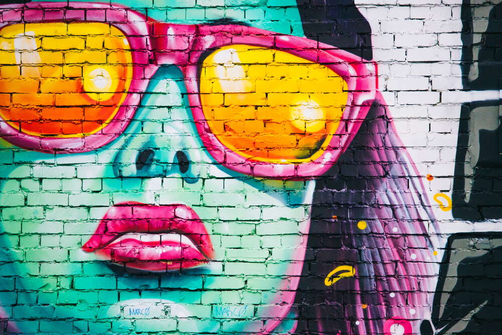 картина-постер Граффити девушки в очках