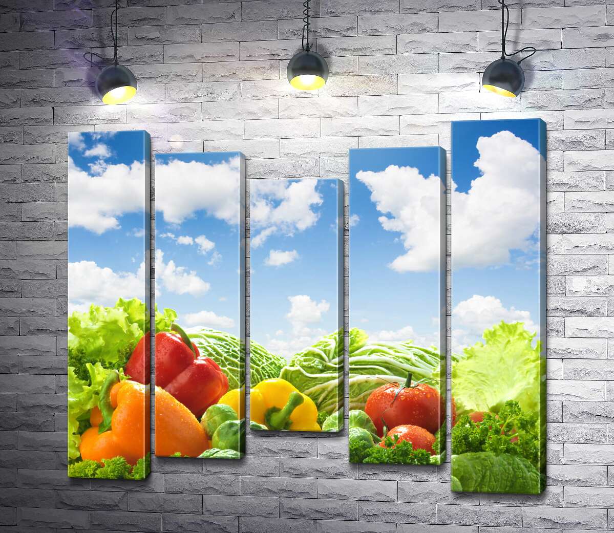модульна картина Свіжі овочі під блакитним небом (Модуль №27)