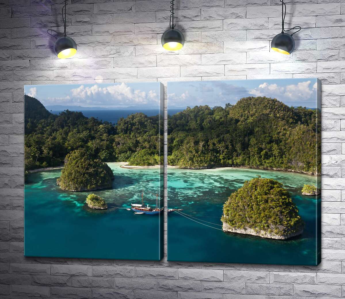 модульная картина Морские острова покрытые зеленью
