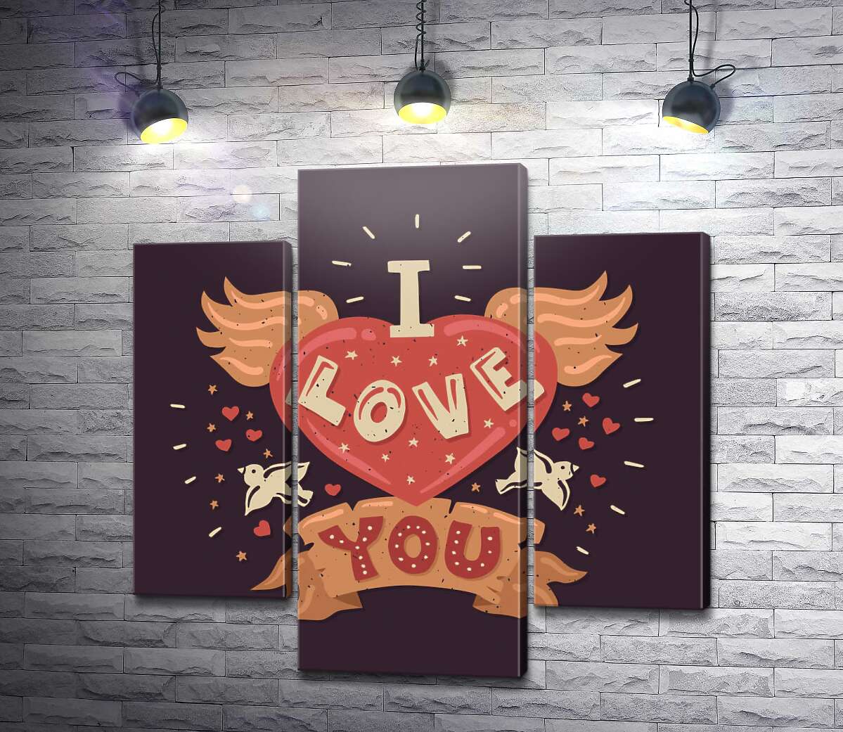 модульна картина Слова "I love you" окриляють серце (Модуль №10)