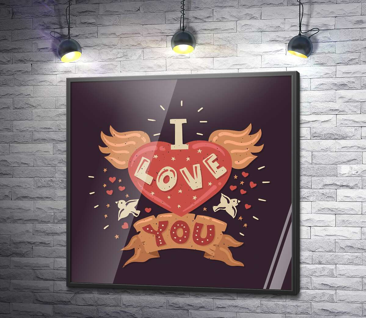 постер Слова "I love you" окриляють серце