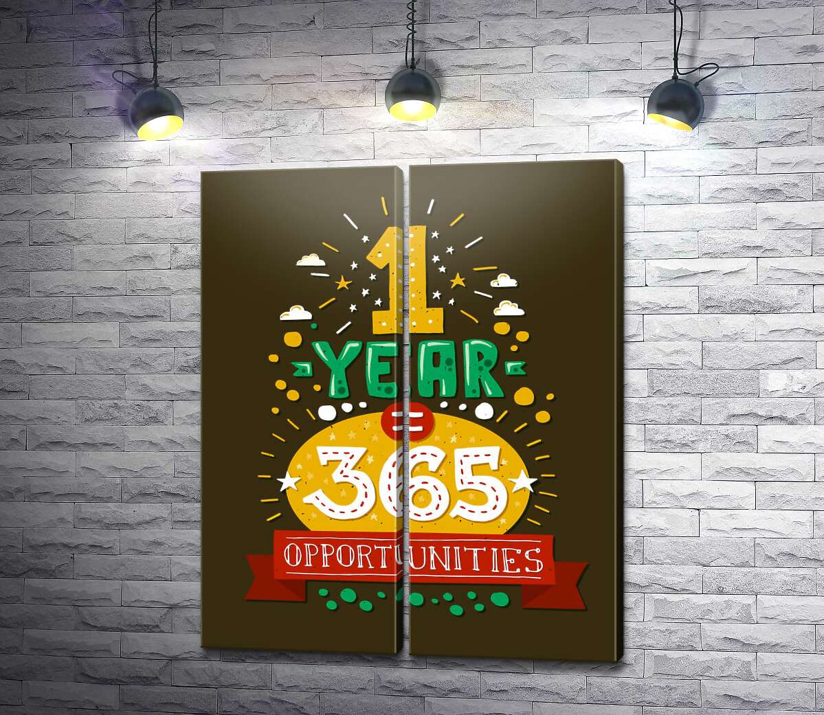 модульная картина Мотивационная надпись: "1 year = 365 opportunities"