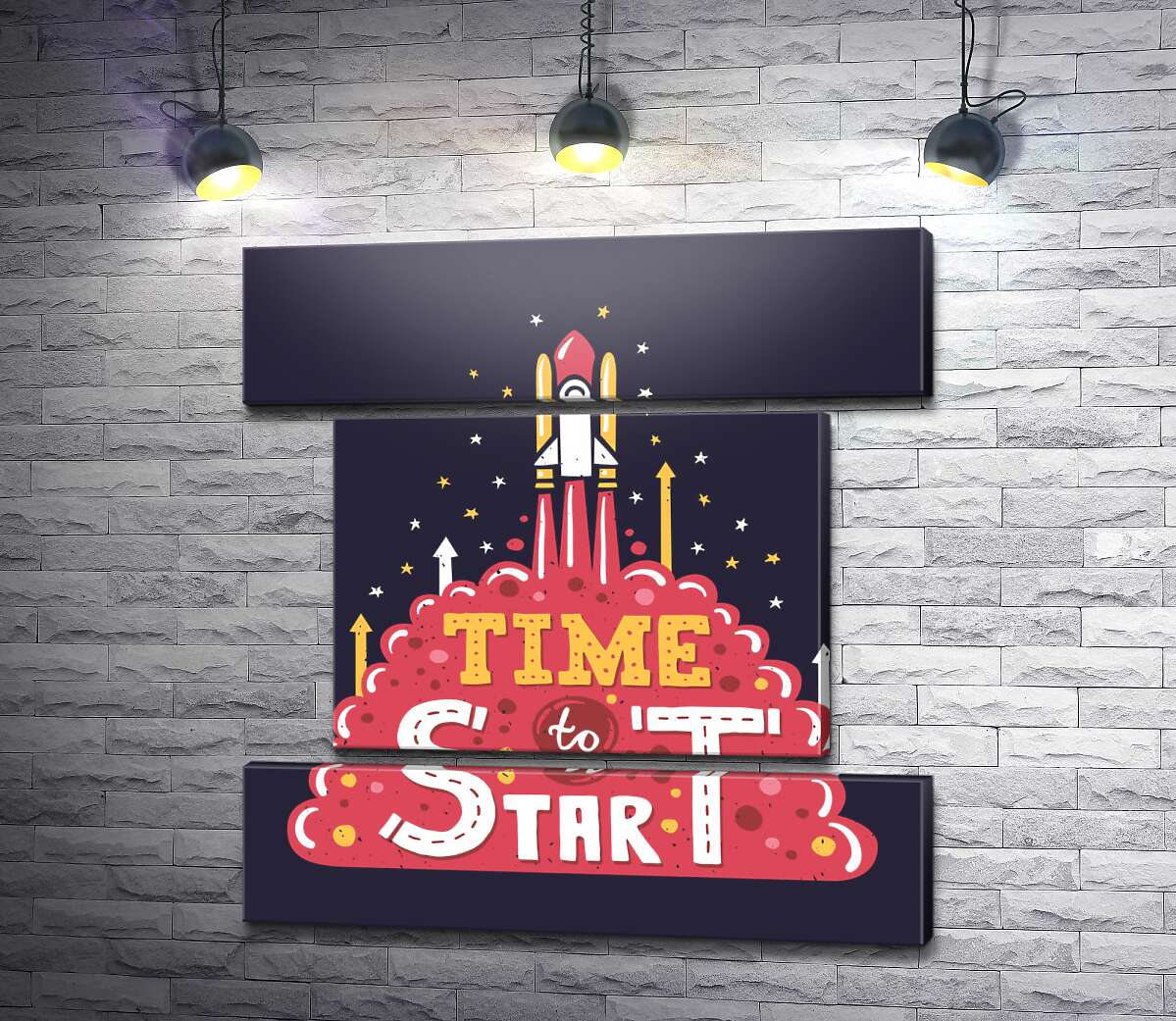 модульная картина Вдохновляющая надпись: "Time to Start" (Модуль №18)