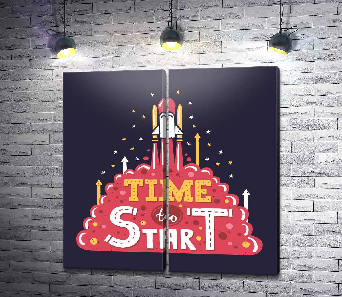 модульна картина Надихаючий напис: "Time to Start"