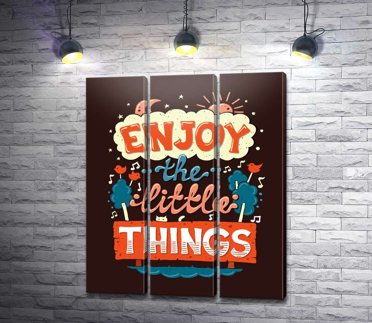 модульная картина Позитивная надпись: "Enjoy the Little Things" (Модуль №2)