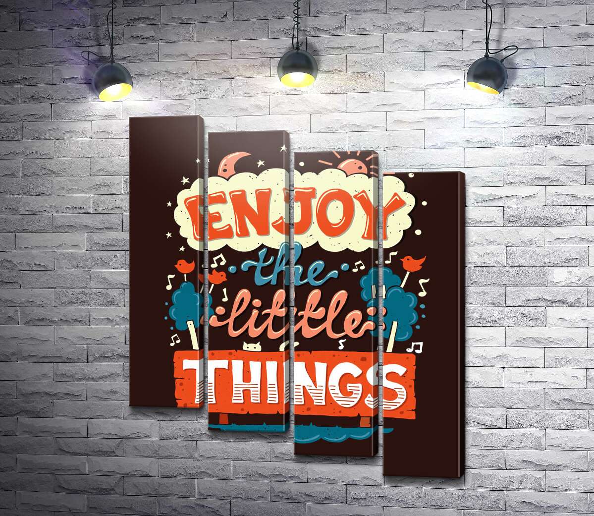 модульна картина Позитивний напис: "Enjoy the Little Things" (Модуль №19)