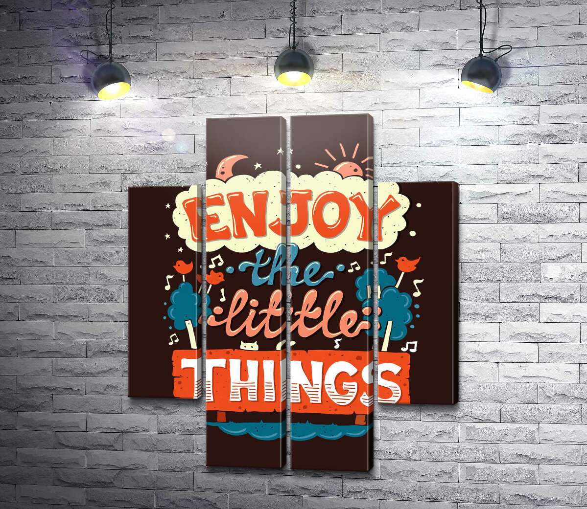 модульна картина Позитивний напис: "Enjoy the Little Things" (Модуль №20)