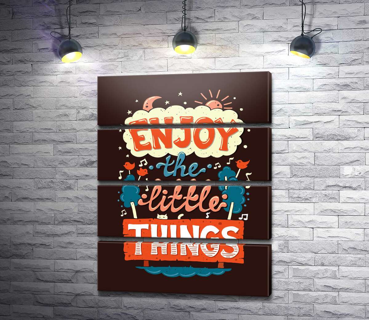модульна картина Позитивний напис: "Enjoy the Little Things" (Модуль №22)