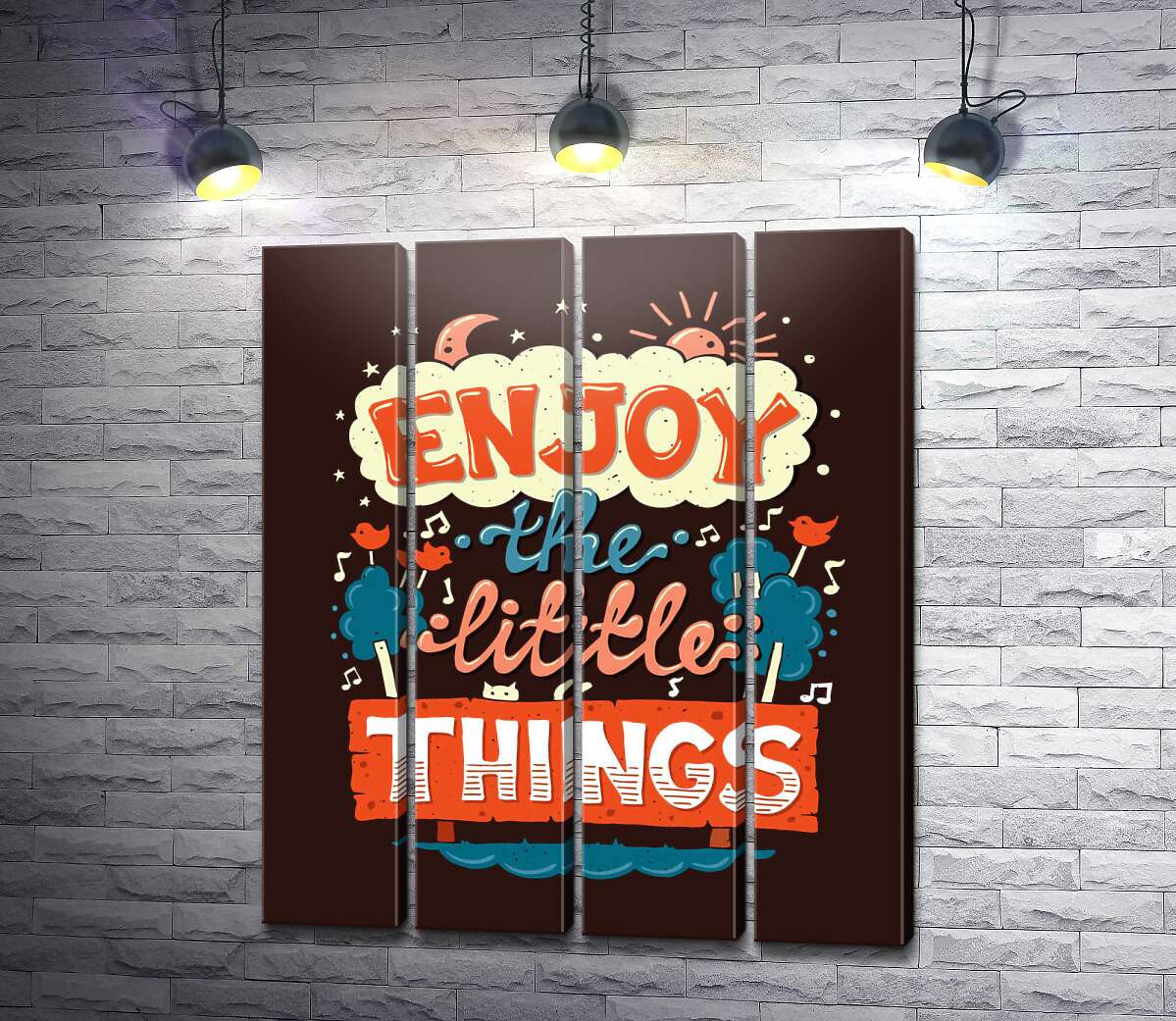 модульна картина Позитивний напис: "Enjoy the Little Things" (Модуль №24)