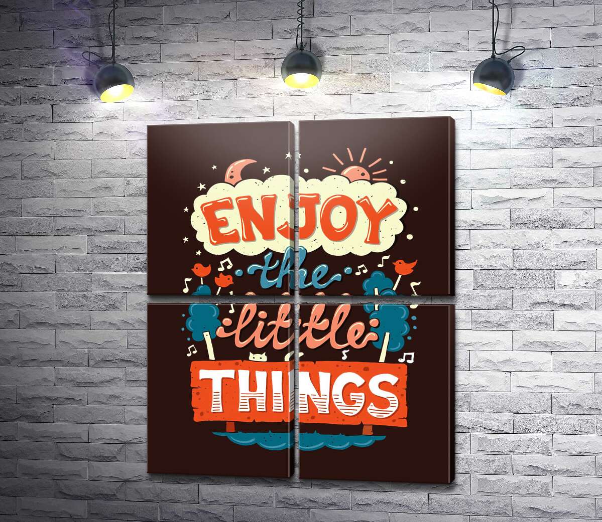 модульна картина Позитивний напис: "Enjoy the Little Things" (Модуль №25)