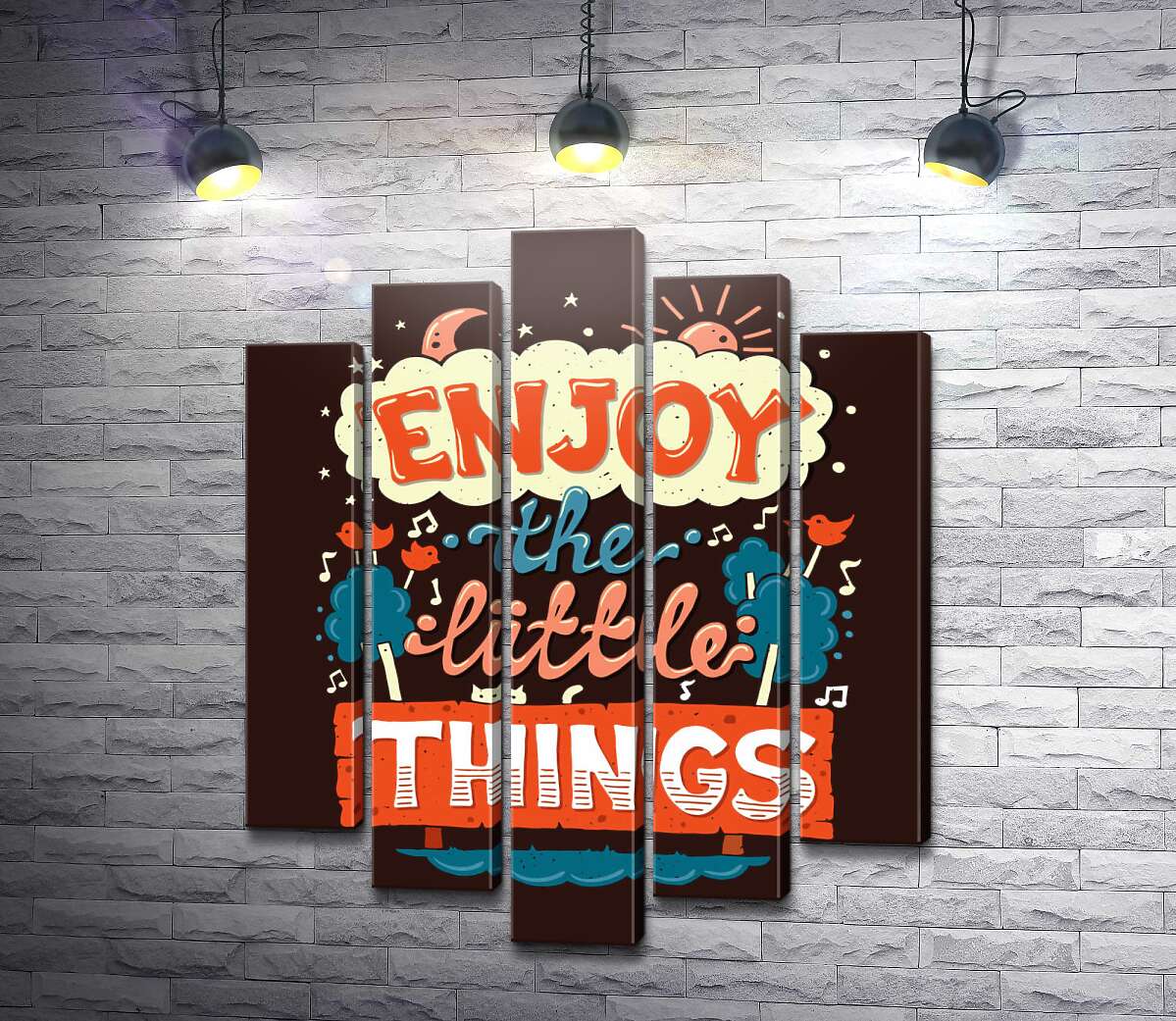 модульная картина Позитивная надпись: "Enjoy the Little Things" (Модуль №4)
