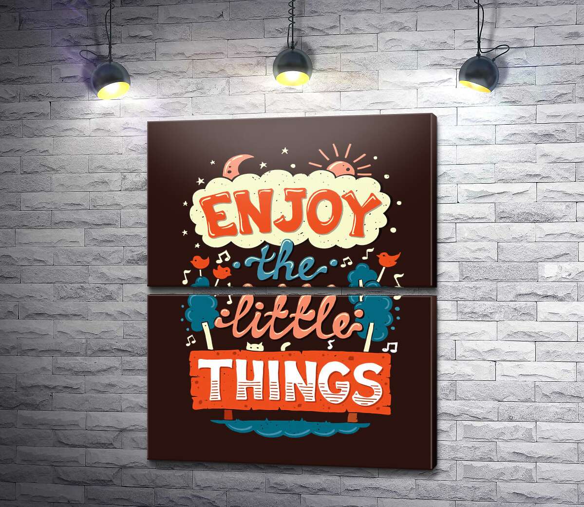 модульная картина Позитивная надпись: "Enjoy the Little Things" (Модуль №7)