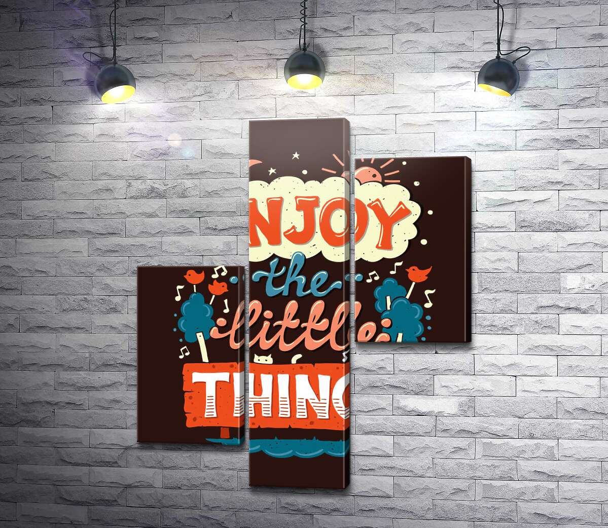 модульна картина Позитивний напис: "Enjoy the Little Things" (Модуль №12)