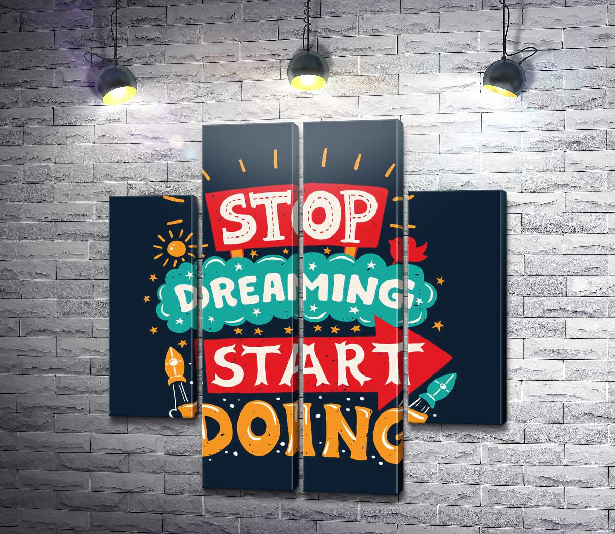 модульна картина Напис, що надає сил: "Stop Dreaming Start Doing" (Модуль №20)