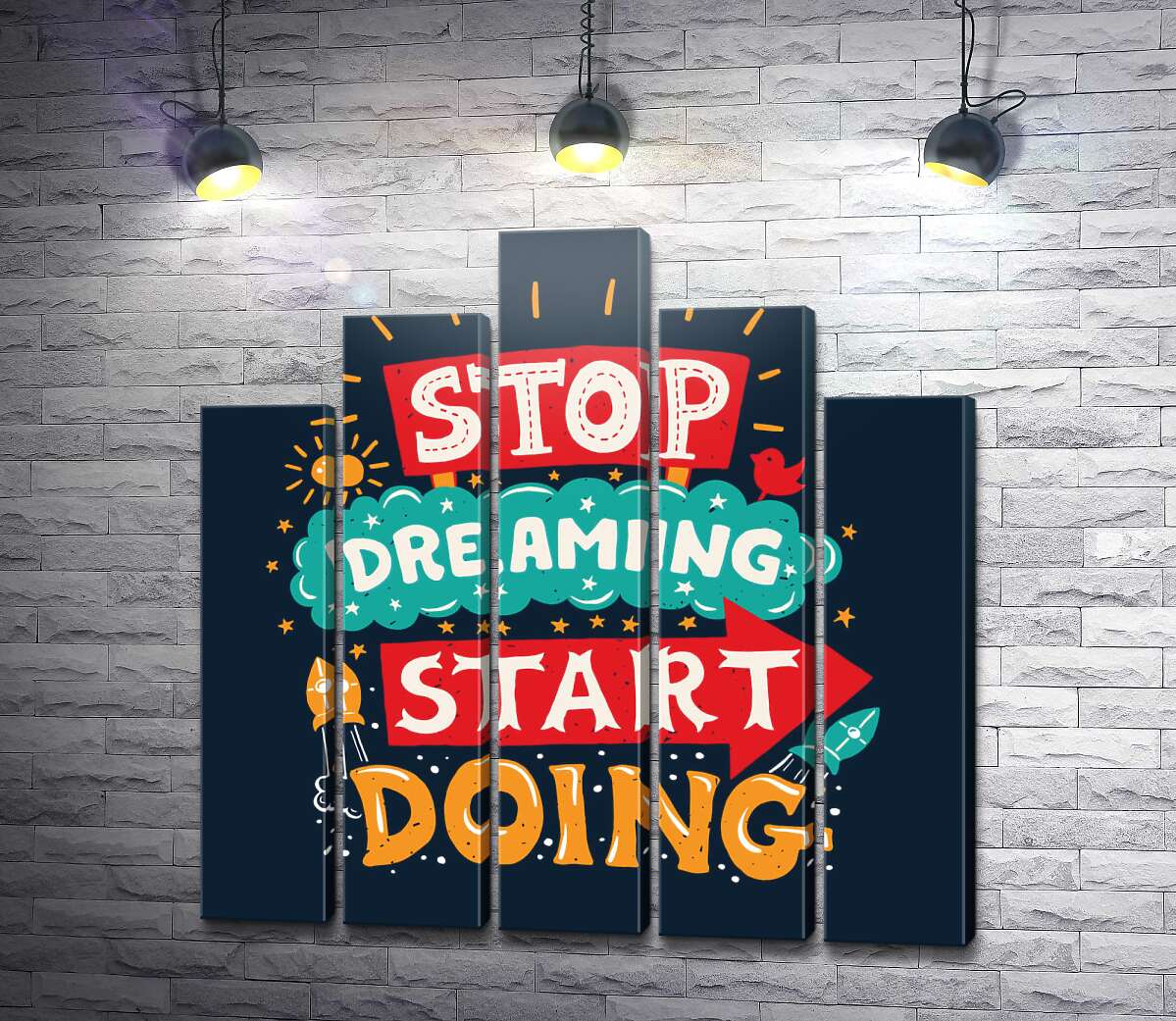 модульна картина Напис, що надає сил: "Stop Dreaming Start Doing" (Модуль №29)