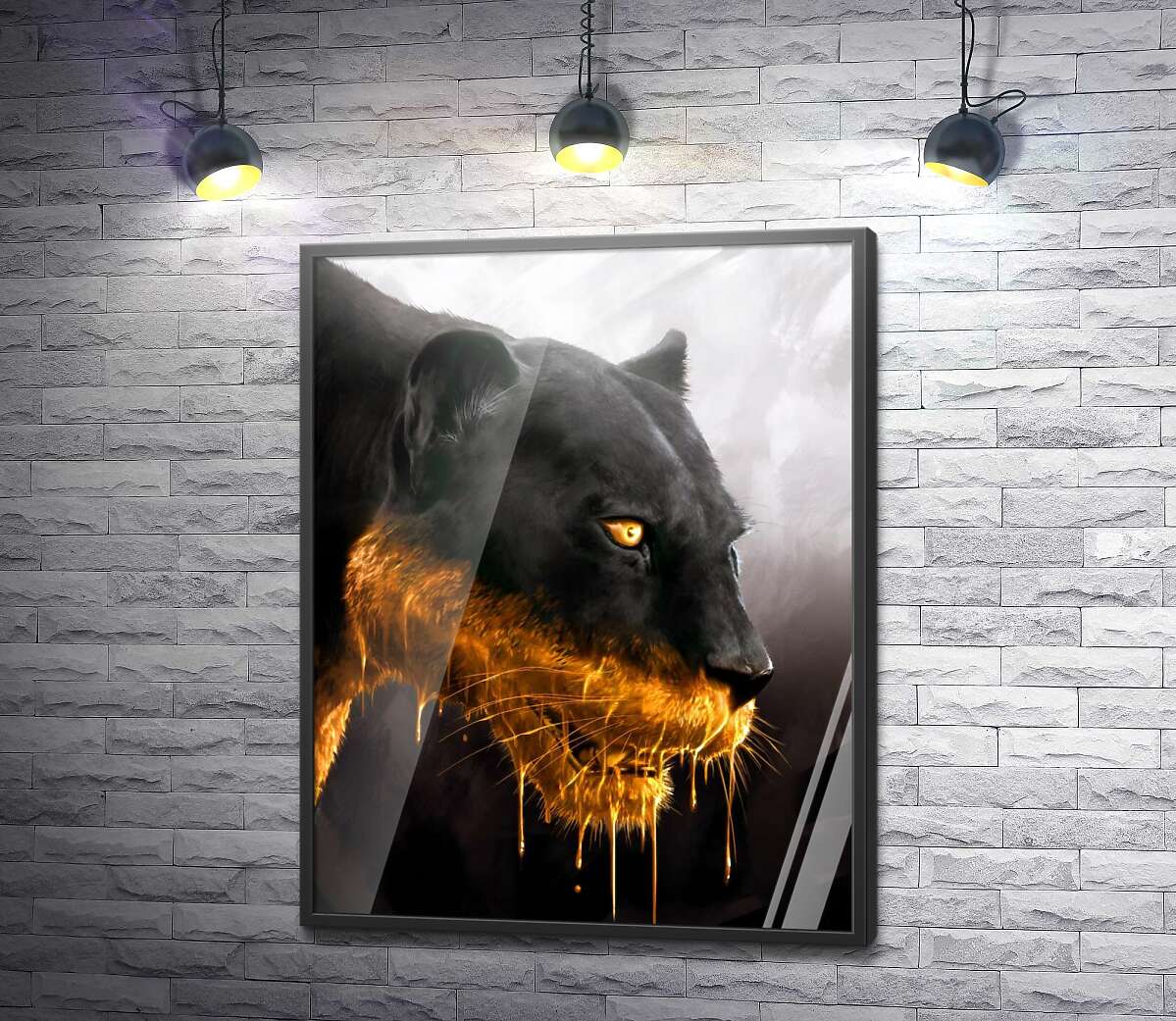 постер Черная пантера в золоте