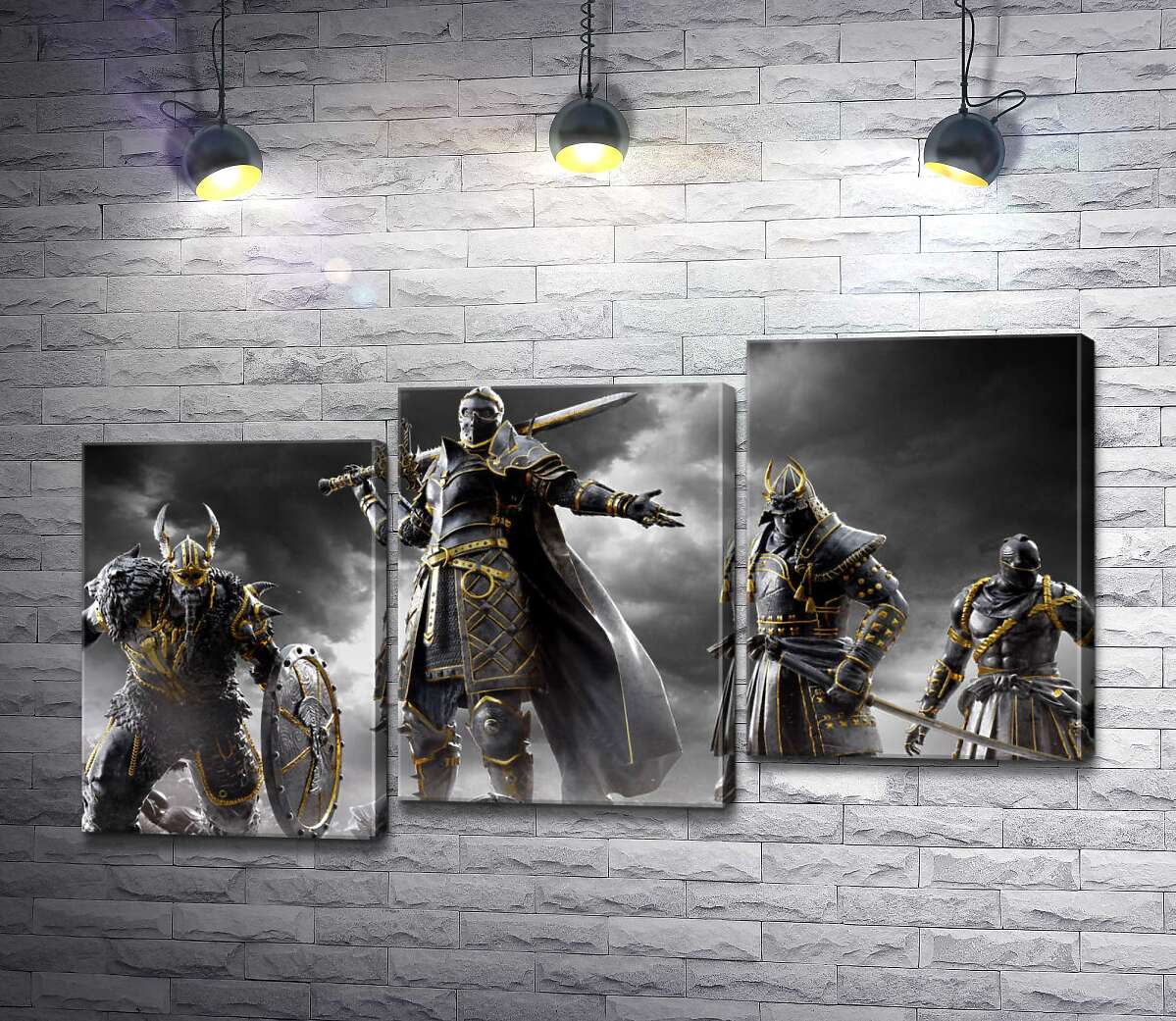 модульна картина Воїни різних країн на постері гри For Honor (Модуль №14)