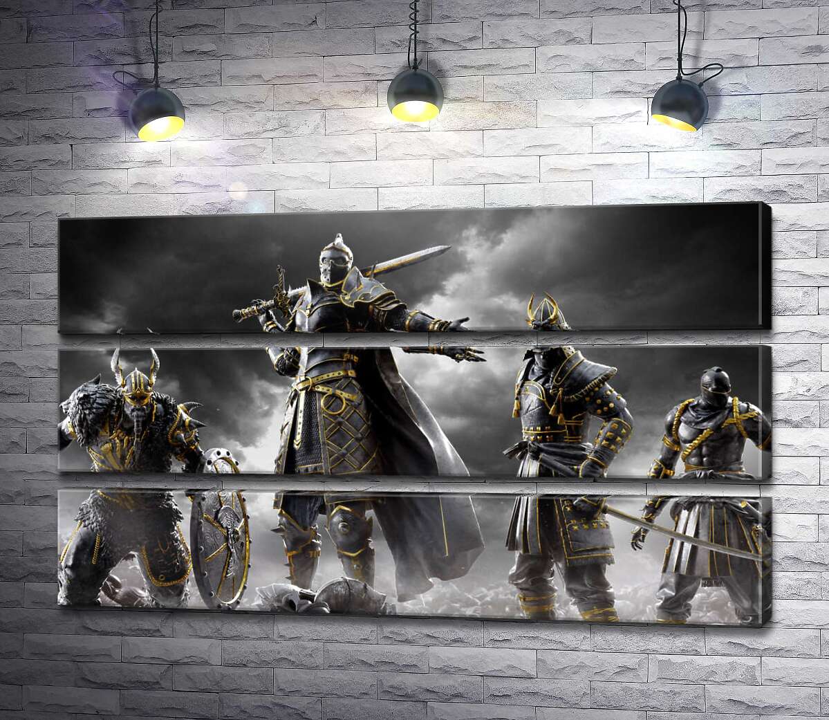модульна картина Воїни різних країн на постері гри For Honor (Модуль №15)