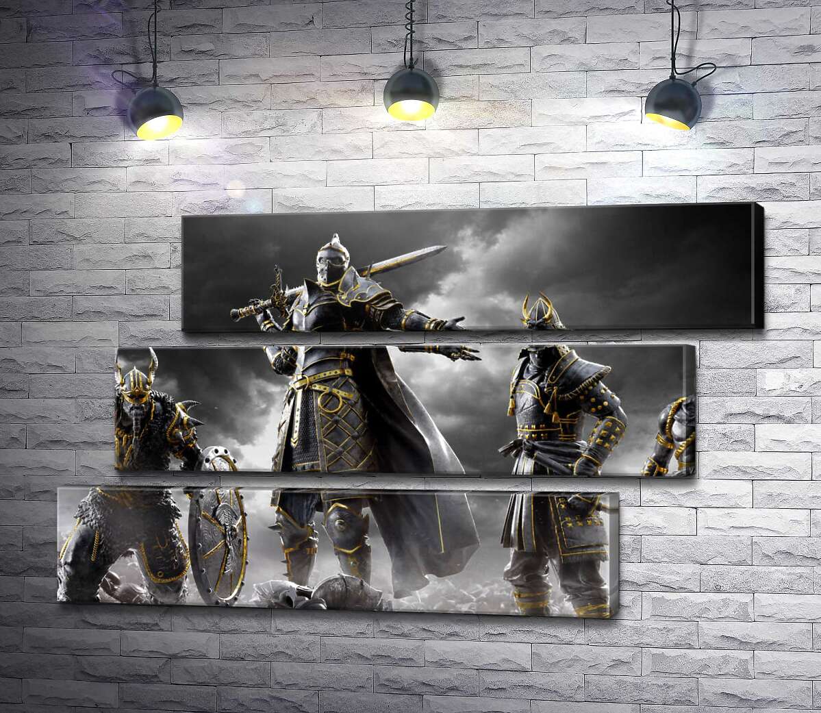 модульна картина Воїни різних країн на постері гри For Honor (Модуль №17)