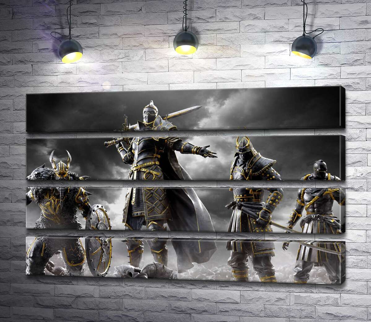модульна картина Воїни різних країн на постері гри For Honor (Модуль №22)