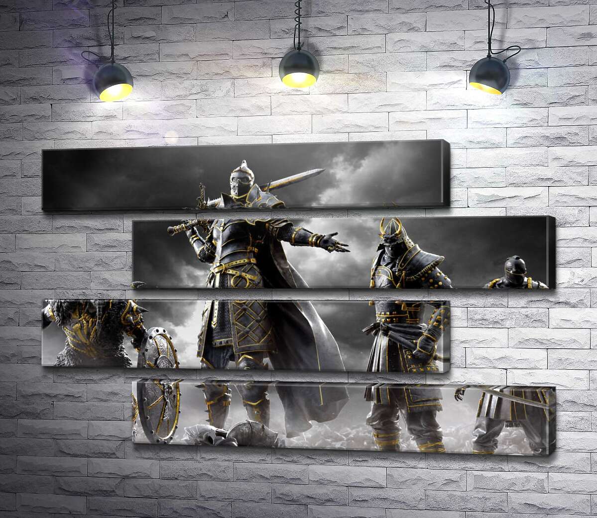 модульная картина Воины разных стран на постере игры For Honor (Модуль №23)