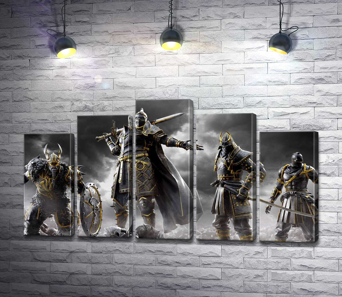модульная картина Воины разных стран на постере игры For Honor (Модуль №29)