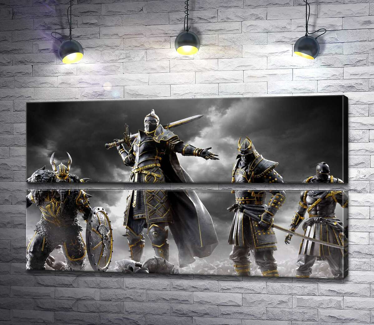 модульная картина Воины разных стран на постере игры For Honor (Модуль №7)
